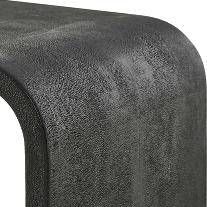 Interpose Nesting Side Table by Uttermost in gray. Made from plywood, hardwood, shargeen in a modern style.