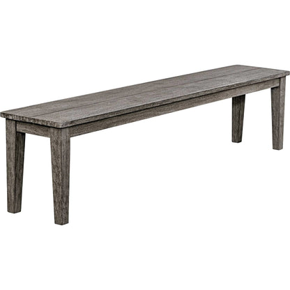 Forsyth Outdoor Bench by Uttermost in dark gray. Made from mahogani wood in a transitional style.