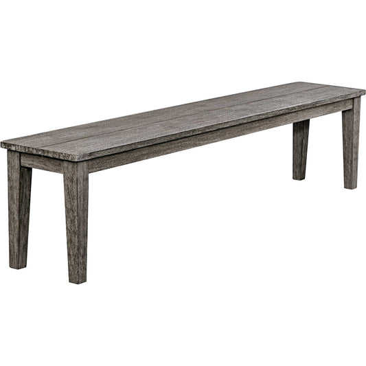 Forsyth Outdoor Bench by Uttermost in dark gray. Made from mahogani wood in a unique style.