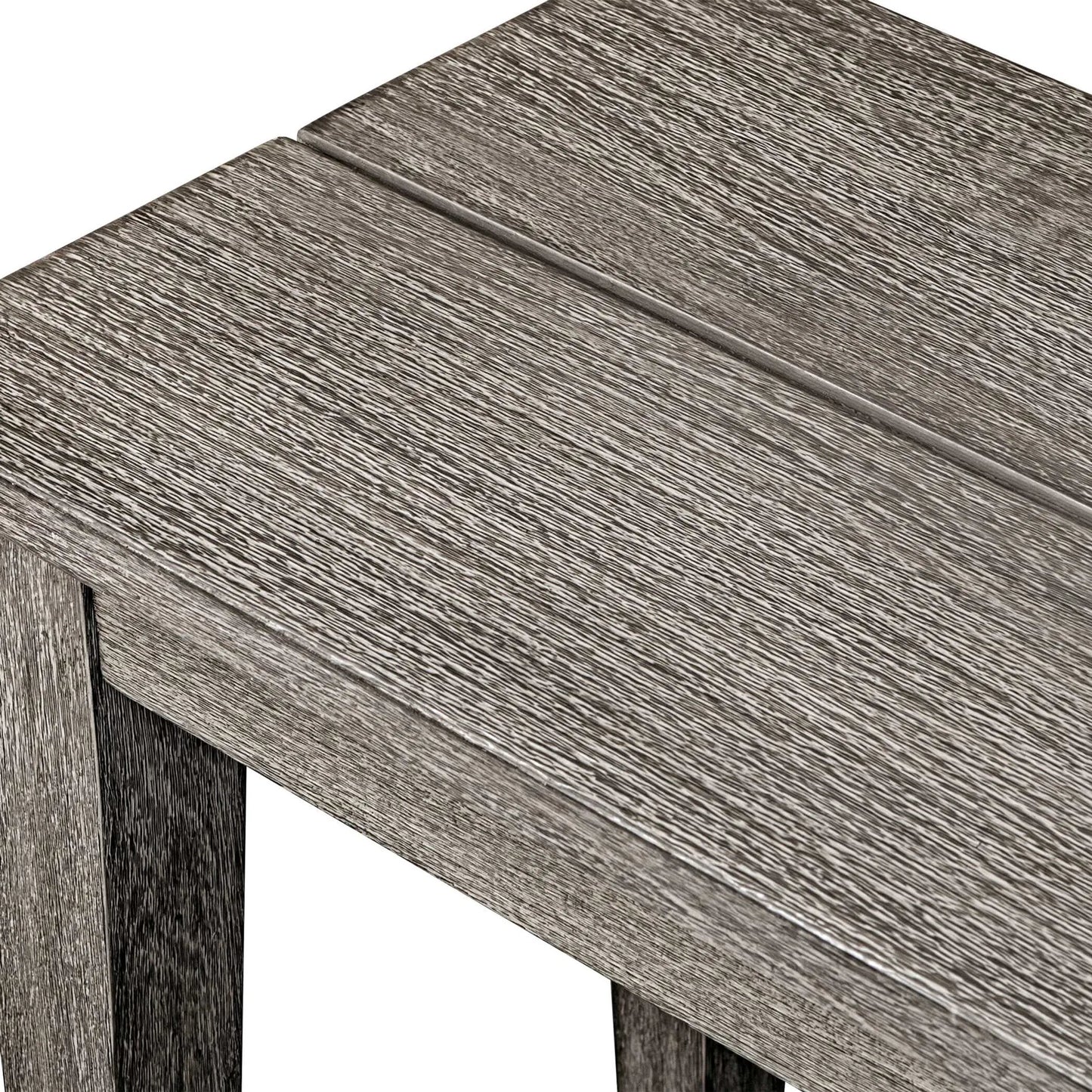 003 SI-2386803 | Closeup | Forsyth Outdoor Bench by Uttermost in dark gray. Made from mahogani wood in a transitional style.