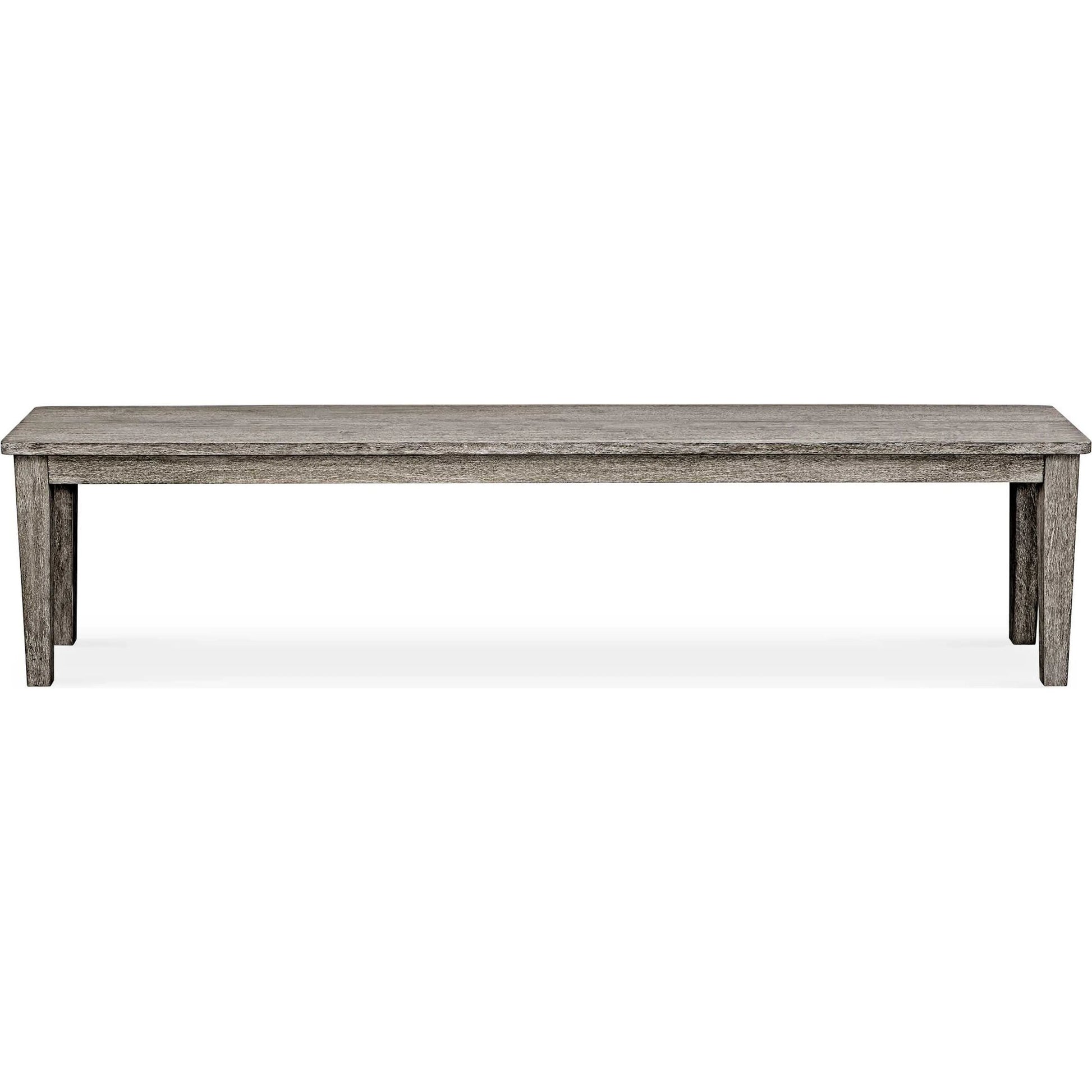 Forsyth Outdoor Bench by Uttermost in dark gray. Made from mahogani wood in a transitional style.