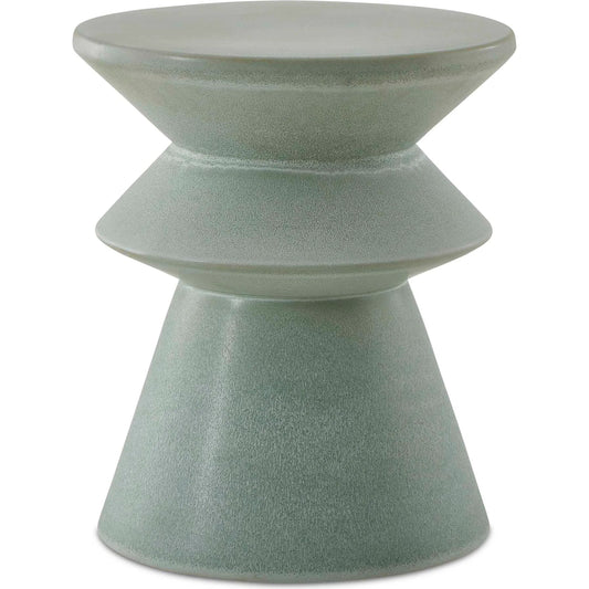 Imogene Seafoam Glaze Garden Stool by Uttermost in seafoam. Made from earthenware in a unique style.