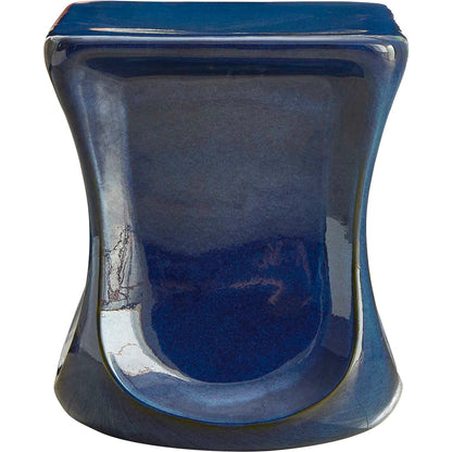 Kaz Garden Stool by Uttermost in blue. Made from earthenware in a eclectic & global style.