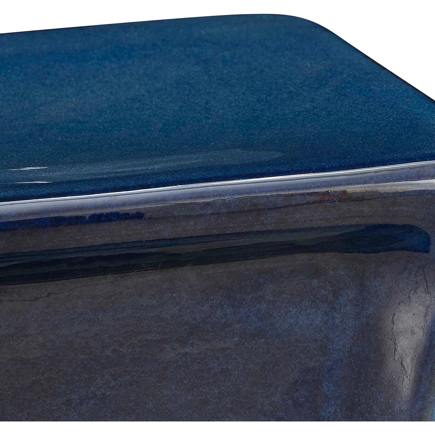 002 SI-2386817 | Closeup | Kaz Garden Stool by Uttermost in blue. Made from earthenware in a eclectic & global style.