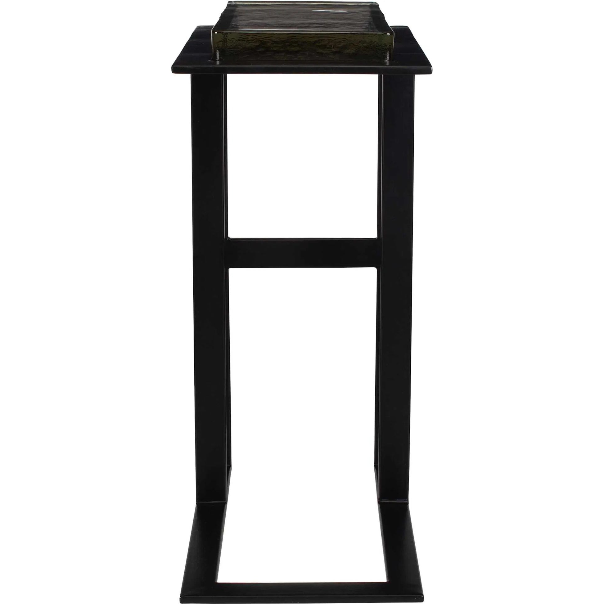 Soma Accent Table by Uttermost in black. Made from glass, metal in a unique style.