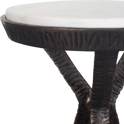 Tilton Accent Table by Uttermost in dark bronze. Made from metal, marble in a modern style.