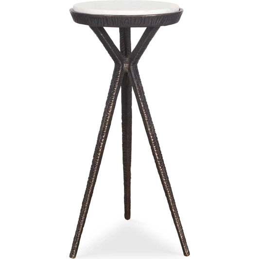 Tilton Accent Table by Uttermost in dark bronze. Made from metal, marble in a unique style.