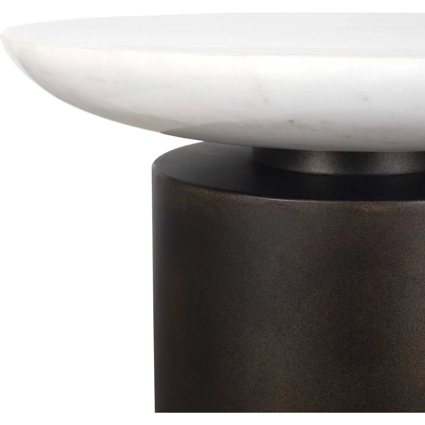 003 SI-2386825 | Closeup | Olso Outdoor Accent Table by Uttermost in dark bronze. Made from metal, marble in a modern style.