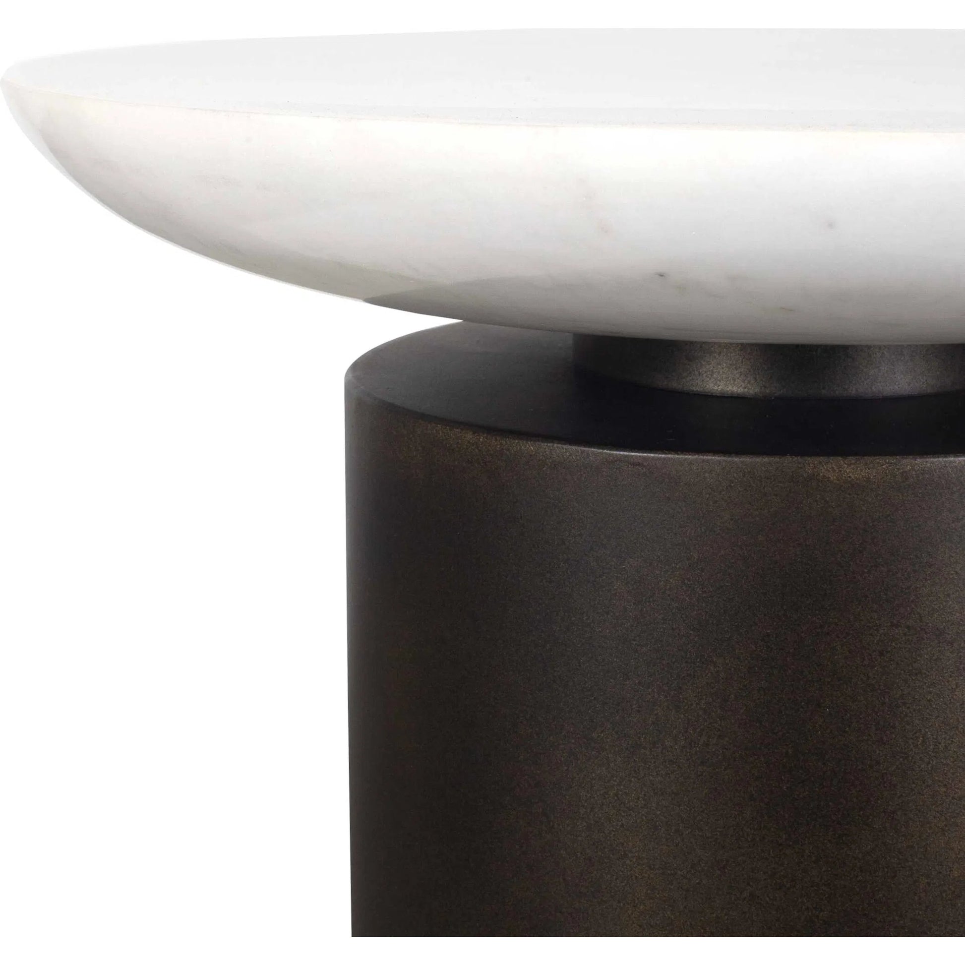 Olso Outdoor Accent Table by Uttermost in dark bronze. Made from metal, marble in a modern style.