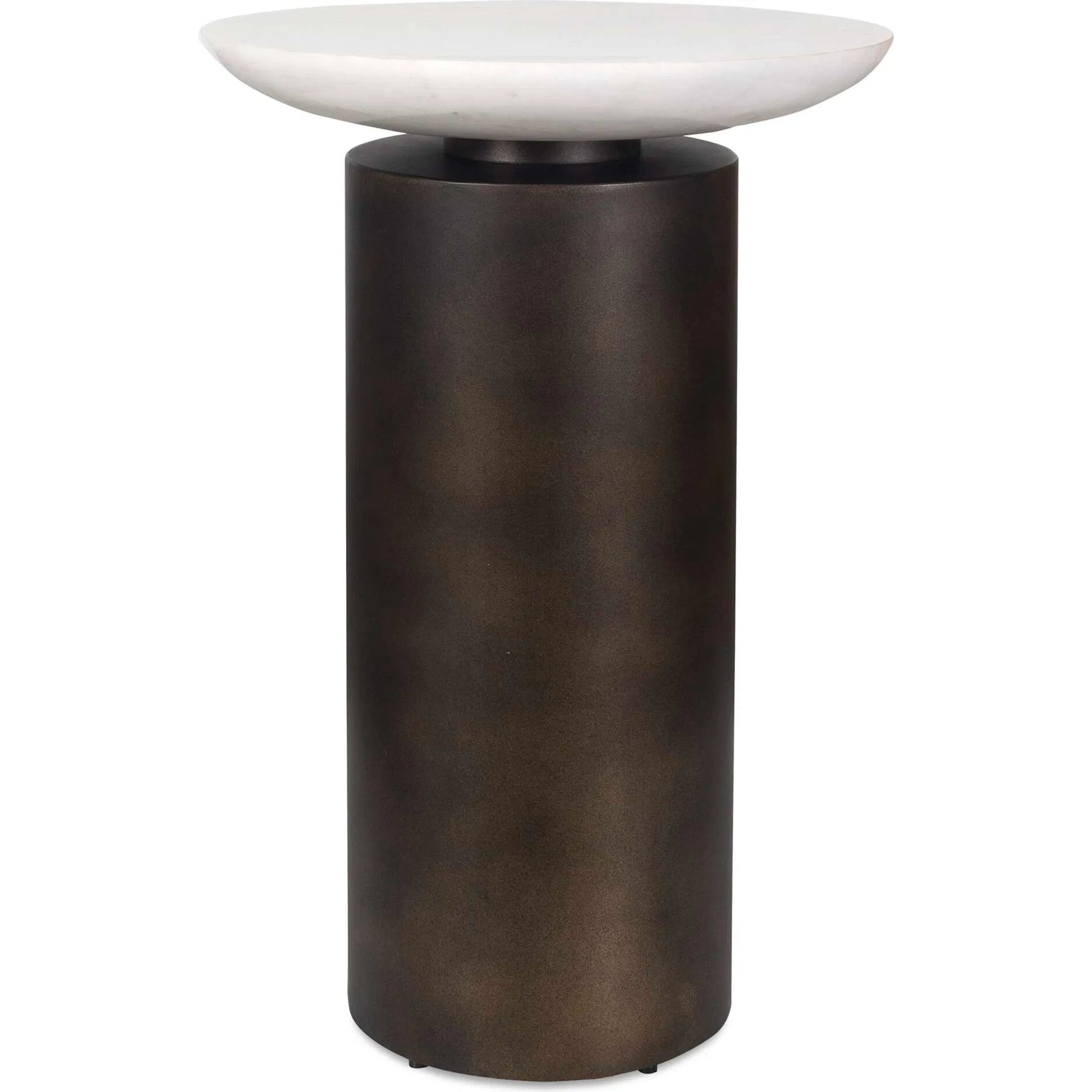 Olso Outdoor Accent Table by Uttermost in dark bronze. Made from metal, marble in a modern style.