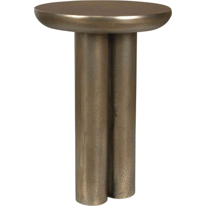 Thorp Outdoor Accent Table by Uttermost in brass. Made from metal in a modern style.