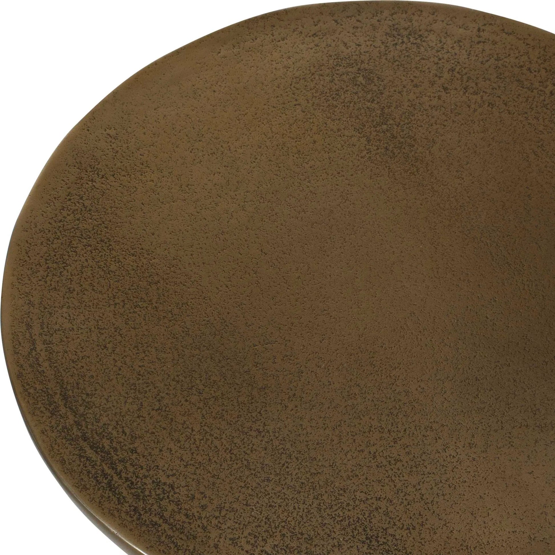 Thorp Outdoor Accent Table by Uttermost in brass. Made from metal in a modern style.