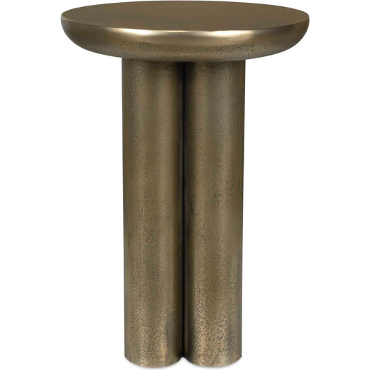 Thorp Outdoor Accent Table by Uttermost in brass. Made from metal in a unique style.