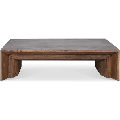 Vail Elm Coffee Table by Uttermost in gray. Made from old elm, plywood in a traditional style.