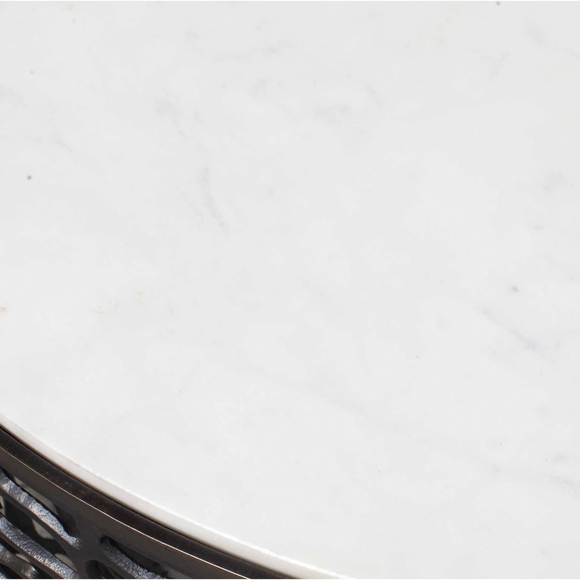 Sabena Outdoor Coffee Table by Uttermost in dark bronze. Made from metal, white banswara marble in a modern style.