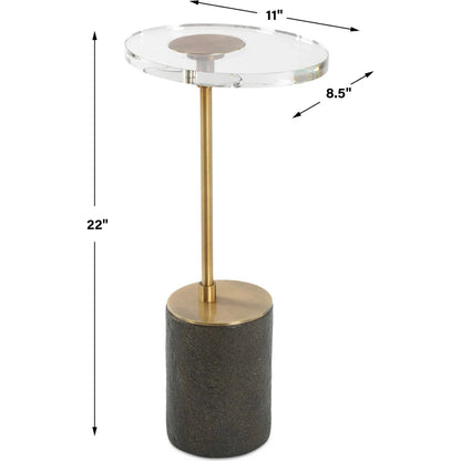 Kaufman Accent Table by Uttermost in brass. Made from metal, crystal, resin in a transitional style.