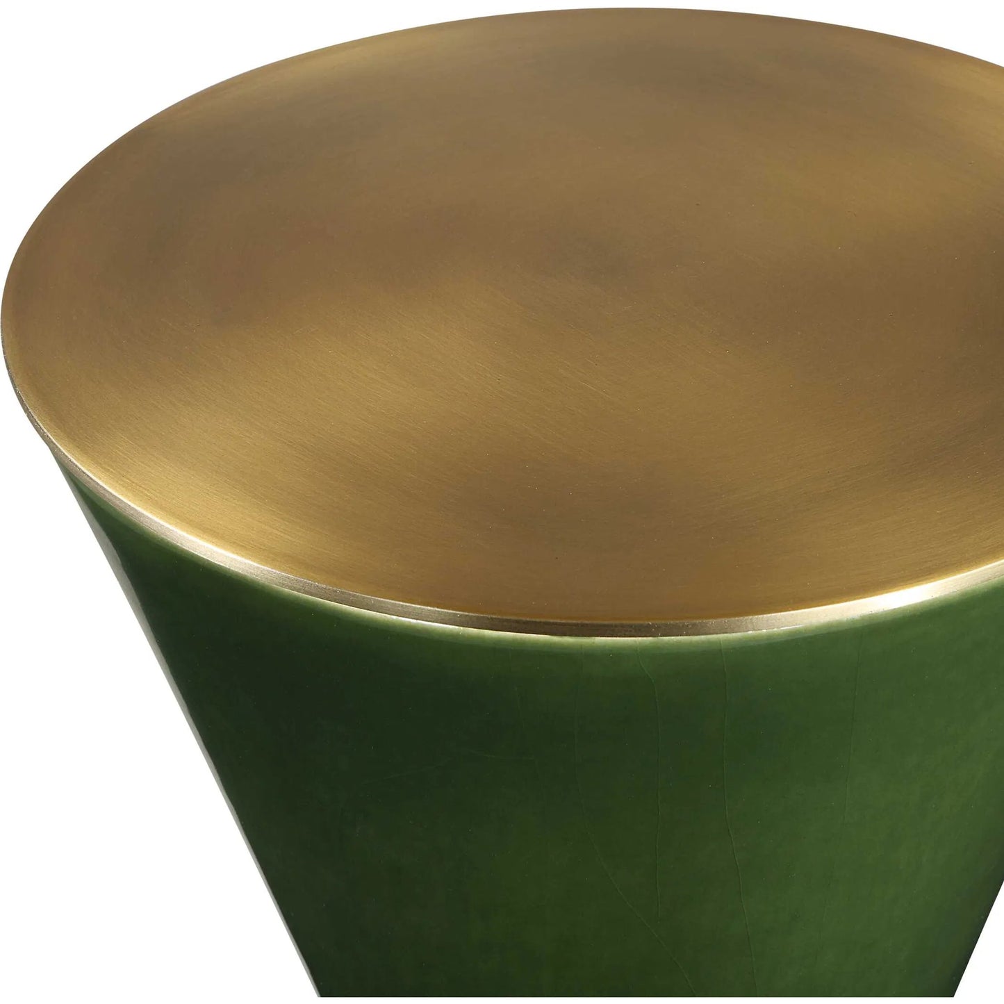 003 SI-2386845 | Closeup | Ronde Jade Drink Table by Uttermost in jade, brass. Made from ceramic, iron in a eclectic & global style.