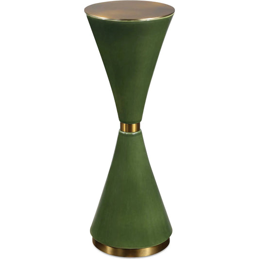 Ronde Jade Drink Table by Uttermost in jade, brass. Made from ceramic, iron in a unique style.