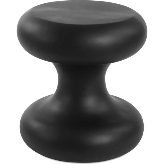 Robles Outdoor Accent Table by Uttermost in black. Made from rice-stone resin in a unique style.