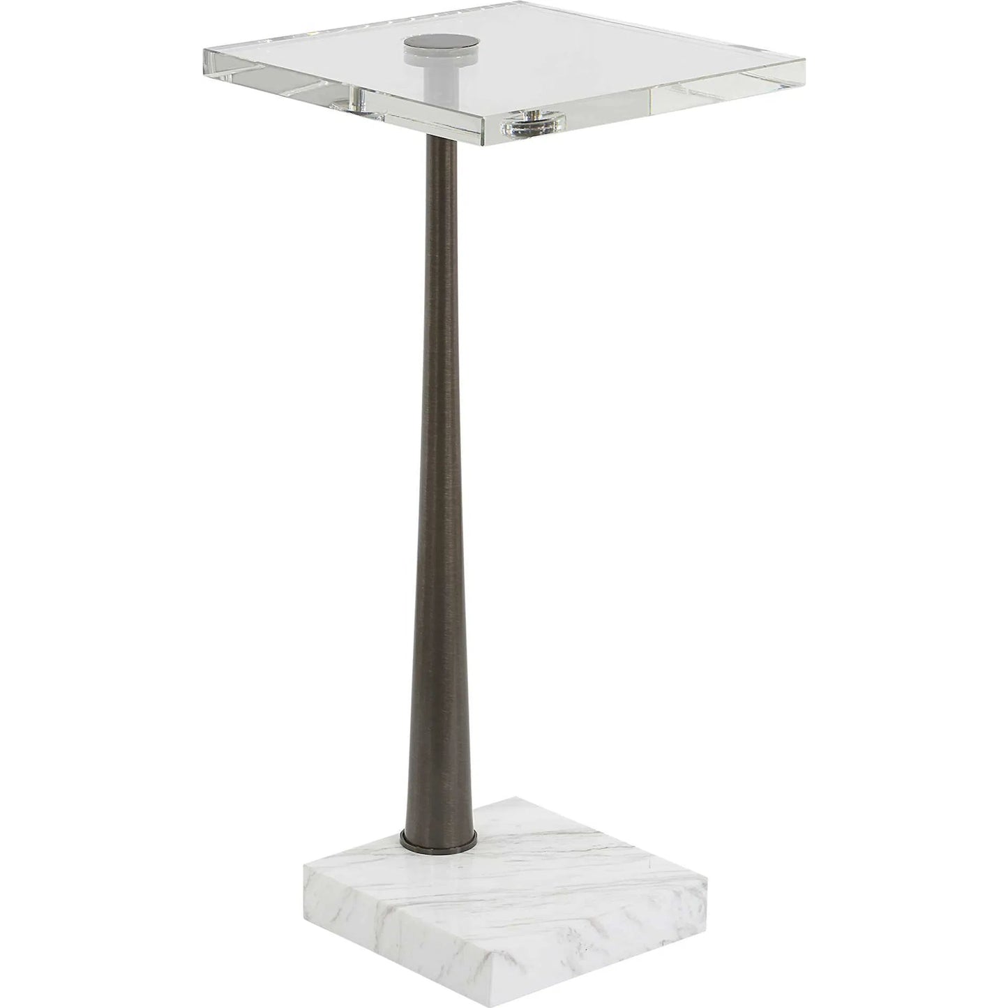 001 SI-2386777 | Primary Silo | Pelton Glass Drink Table by Uttermost in black. Made from marble, iron in a modern style.