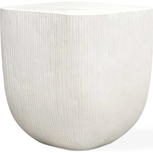Alma Outdoor Side Table by Uttermost in limestone. Made from glass fiber reinforced concrete in a unique style.