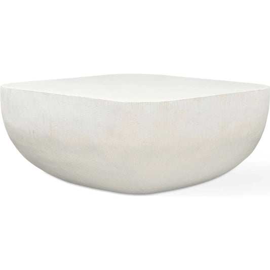 Alma Outdoor Coffee Table by Uttermost in limestone. Made from glass fiber reinforced concrete in a unique style.