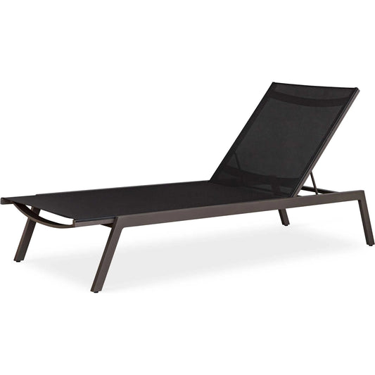 Bea Outdoor Pool Chaise by Uttermost in black. Made from aluminium, textilene vasco 909 in a unique style.