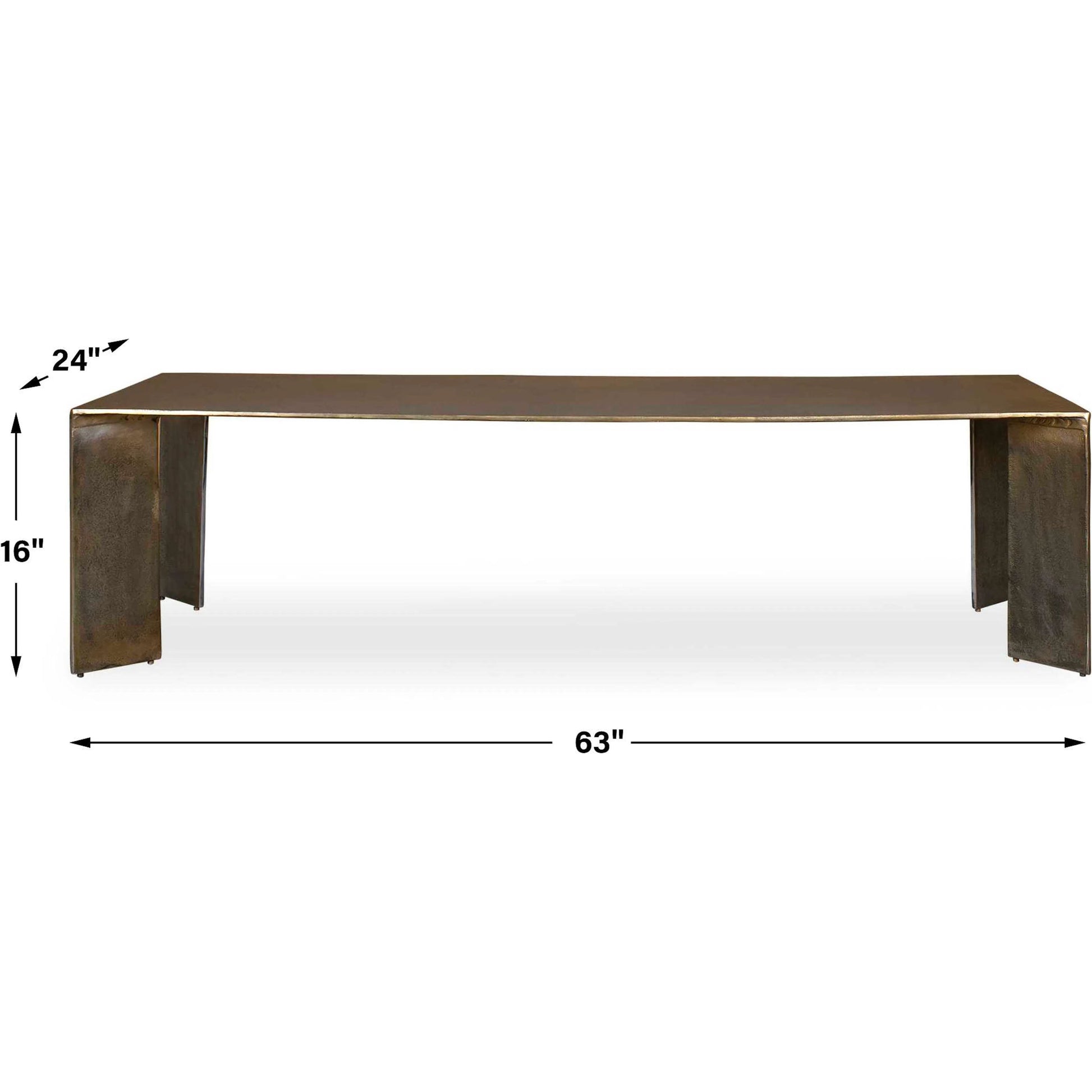Reade Outdoor Coffee Table by Uttermost in brass. Made from aluminium in a modern style.