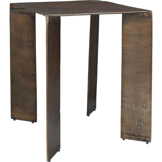 Reade Outdoor Accent Table by Uttermost in brass. Made from aluminium in a unique style.