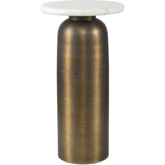 Reiss Drink Table by Uttermost in brass. Made from aluminium, marble in a unique style.