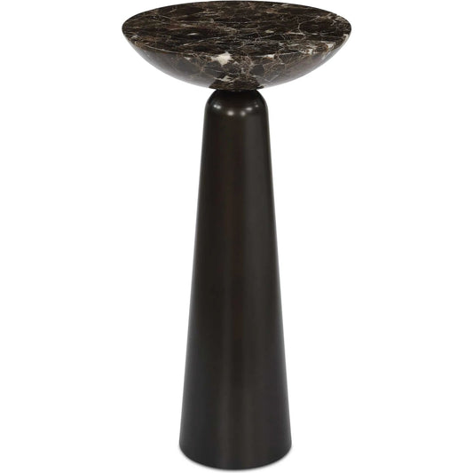 Hastings Accent Table by Uttermost in dark bronze. Made from marble, iron in a unique style.