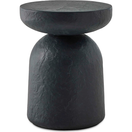 Hurlee Outdoor Accent Table by Uttermost in black. Made from concrete in a unique style.