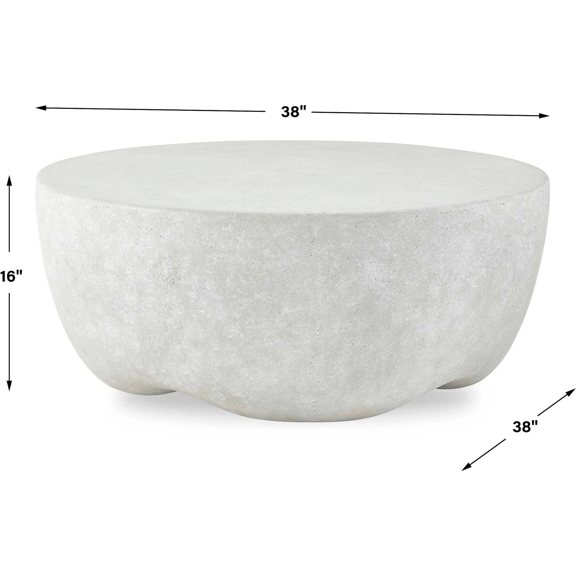 Wright Outdoor Coffee Table by Uttermost in white. Made from glass fiber reinforced concrete in a transitional style.