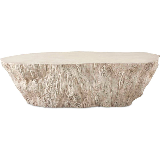 Oakmont Outdoor Coffee Table by Uttermost in white. Made from glass fiber reinforced concrete in a unique style.
