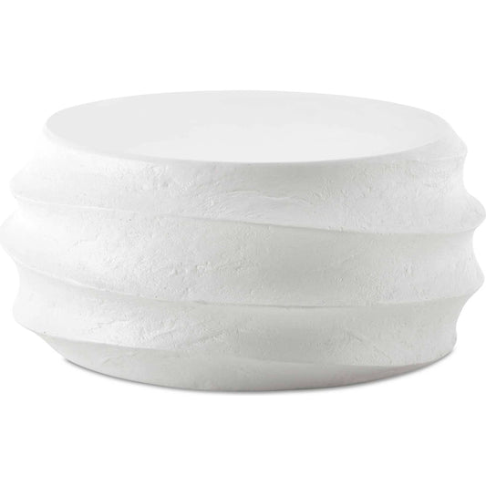 Winded Outdoor Coffee Table by Uttermost in white. Made from glass fiber reinforced concrete in a unique style.