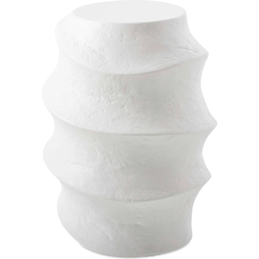 Winded Outdoor Accent Table by Uttermost in white. Made from glass fiber reinforced concrete in a unique style.