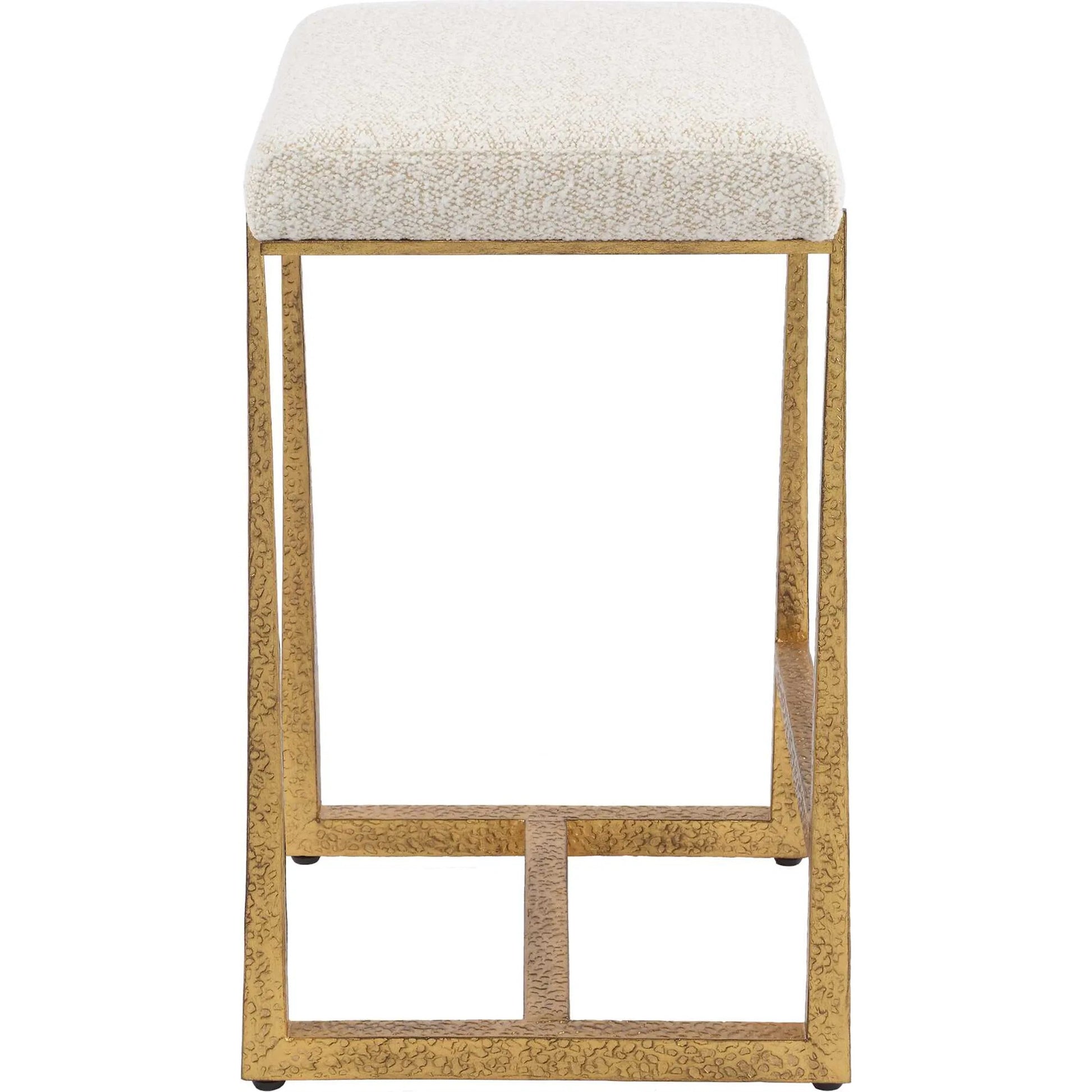 Midas Counter Stool by Uttermost. Made from iron, mdf, foam, fabric in a transitional style.