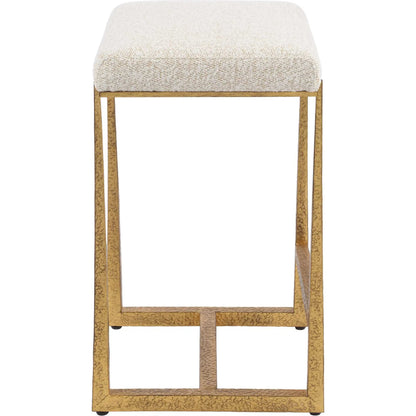 Midas Counter Stool by Uttermost. Made from iron, mdf, foam, fabric in a transitional style.