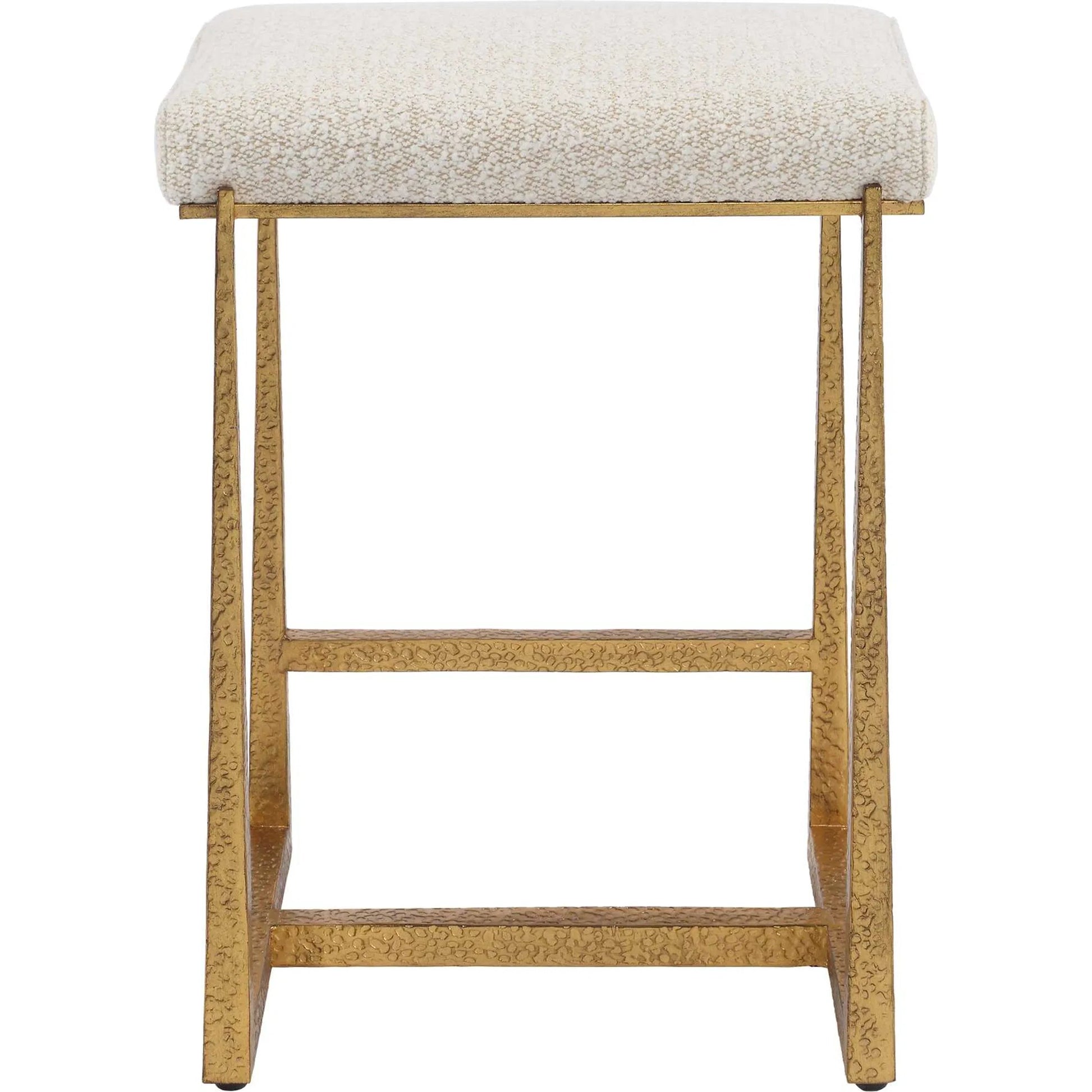 Midas Counter Stool by Uttermost. Made from iron, mdf, foam, fabric in a transitional style.