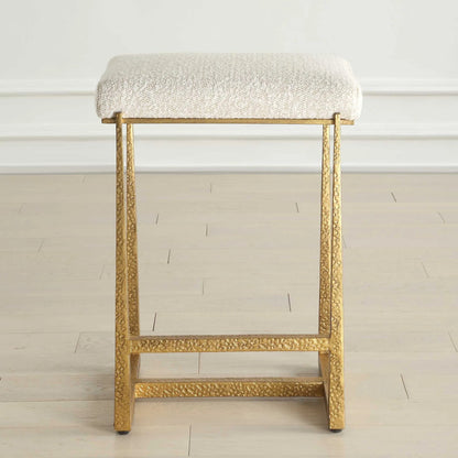 Midas Counter Stool by Uttermost. Made from iron, mdf, foam, fabric in a transitional style.