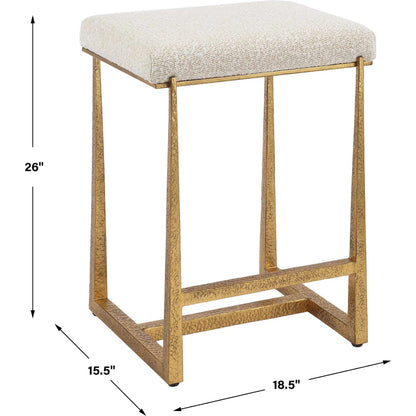 Midas Counter Stool by Uttermost. Made from iron, mdf, foam, fabric in a transitional style.