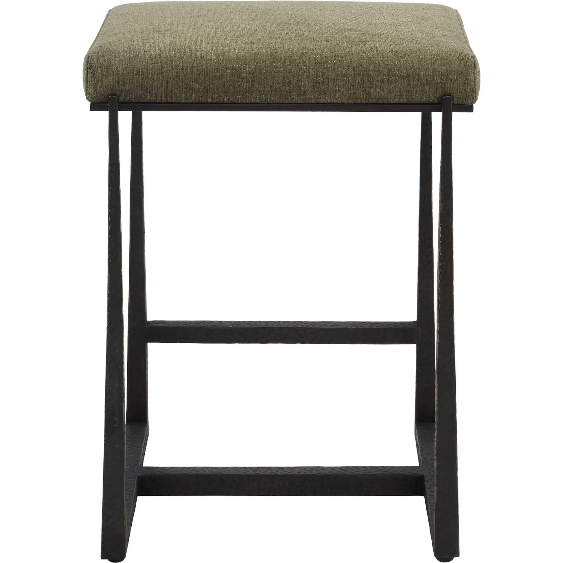 Midas Counter Stool by Uttermost. Made from iron, mdf, foam, fabric in a transitional style.