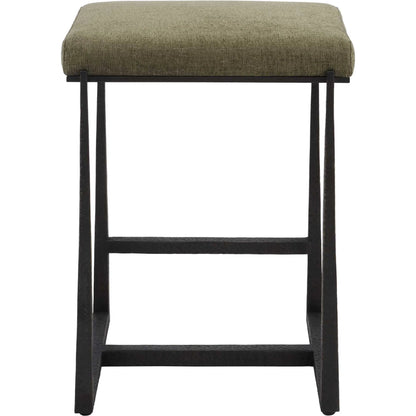 Midas Counter Stool by Uttermost. Made from iron, mdf, foam, fabric in a transitional style.