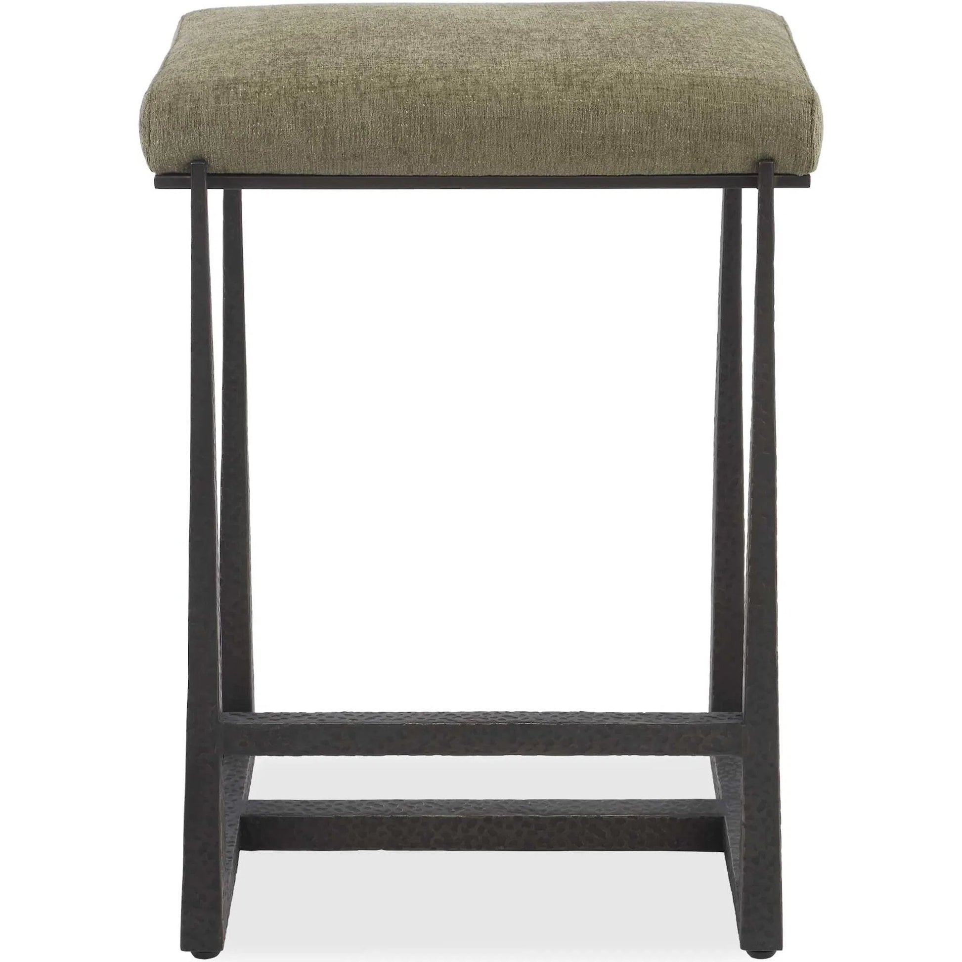 Midas Counter Stool by Uttermost. Made from iron, mdf, foam, fabric in a transitional style.