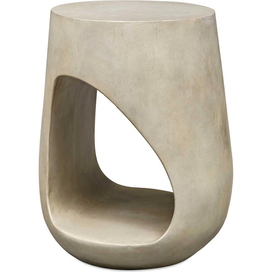 Lithos Outdoor Accent Table by Uttermost in gray. Made from javamix wood, plywood with resin in a unique style.