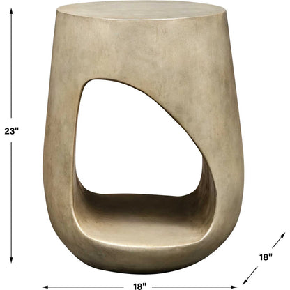 Lithos Outdoor Accent Table by Uttermost in gray. Made from javamix wood, plywood with resin in a transitional style.