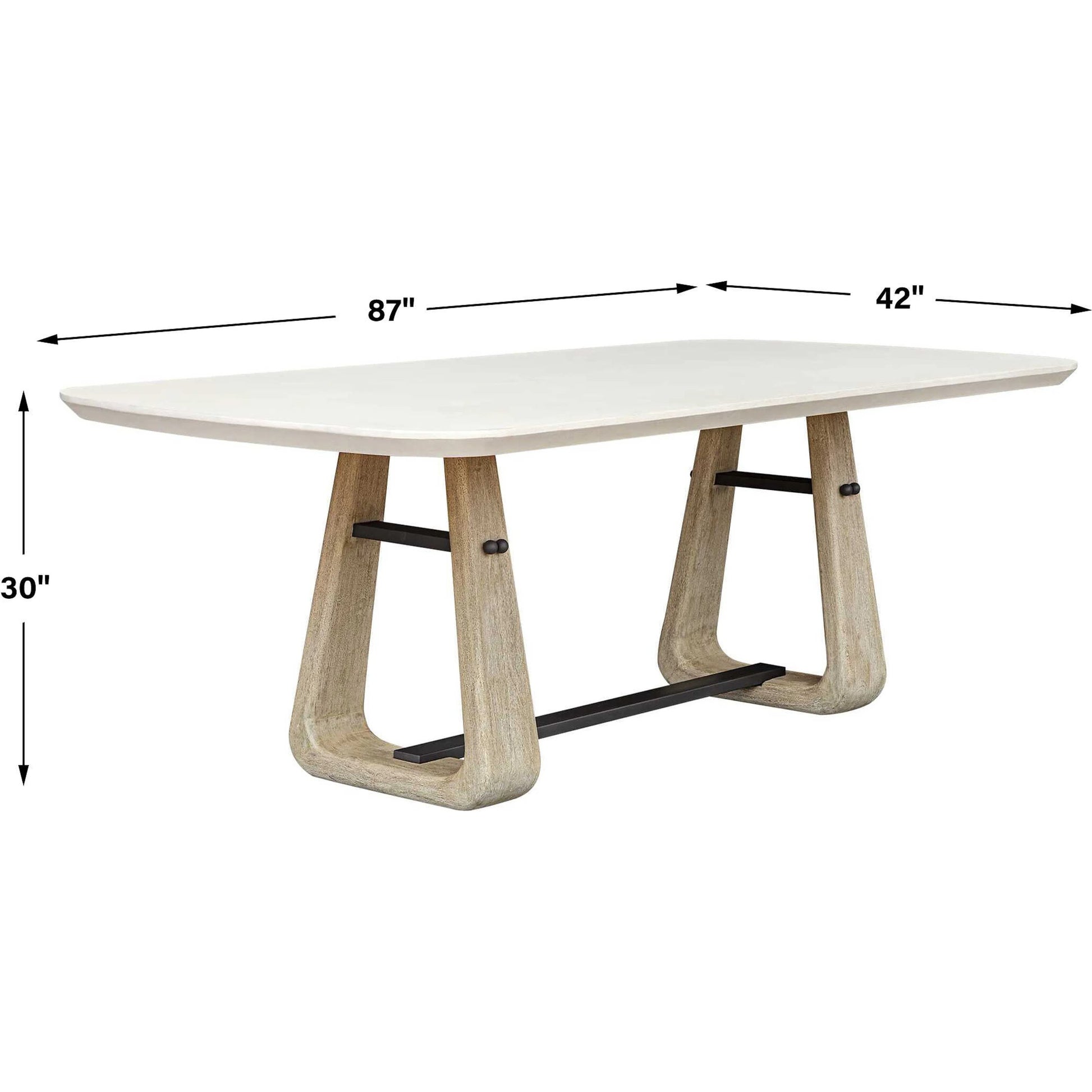 Circa Outdoor Dining Table by Uttermost in black. Made from foamboard, mahogani wood in a transitional style.