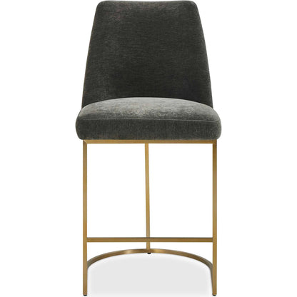 Hanni Counter Stool by Uttermost in gray, brass. Made from plywood, solid wood, stainless steel, foam, fabric in a eclectic & global style.