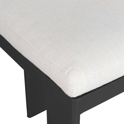 Bolster Back Outdoor Counter Stool by Uttermost in oyster white. Made from metal aluminium with cushion crescent cloud dancer in a transitional style.