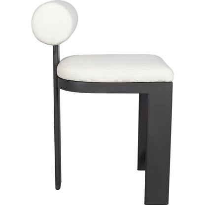 Bolster Back Outdoor Counter Stool by Uttermost in oyster white. Made from metal aluminium with cushion crescent cloud dancer in a transitional style.